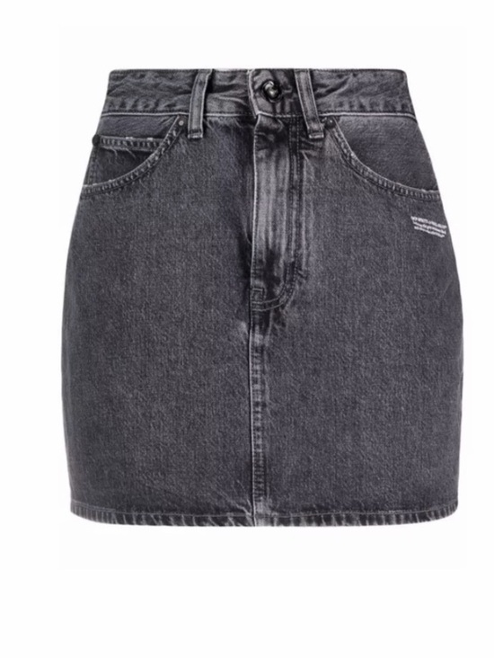 Off-White Dresses & Skirts - Off-White Washed Black Denim Mini Skirt